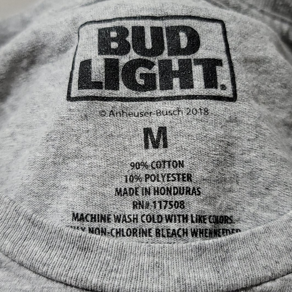 BUD LIGHT DILLY DILLY T-SHIRT BLUE & GREY MENS SHORT SLEEVE TOP SIZE MEDIUM - Picture 5 of 9